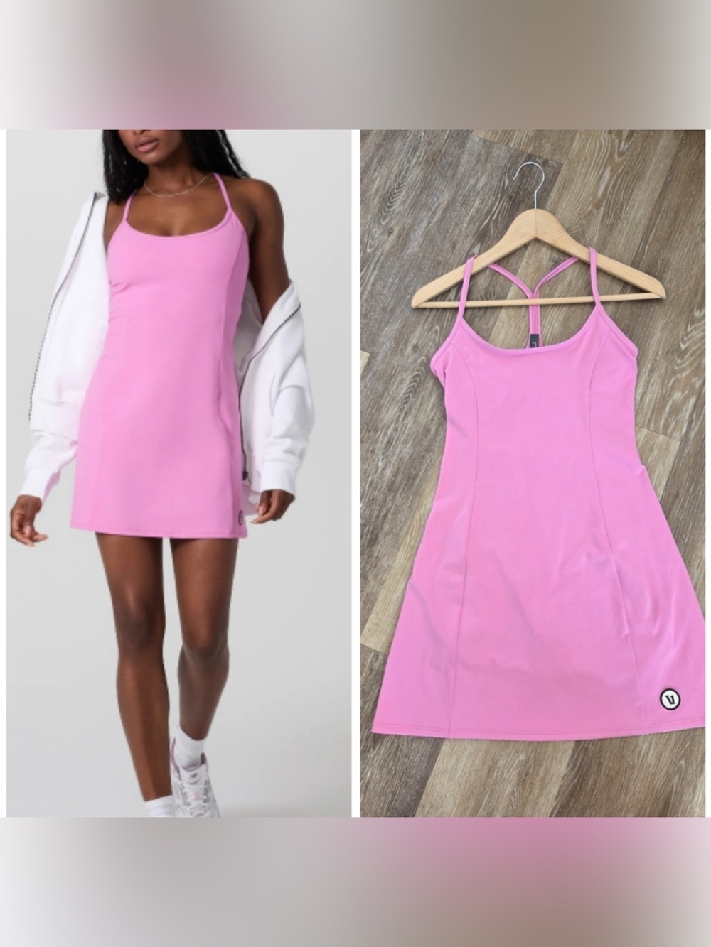 Vuori Pink Strappy Mini Dress